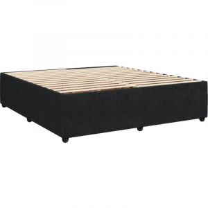 VidaXL Cadre de lit Noir 180 x 200 cm Velours