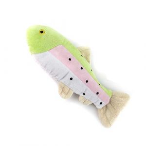 Chien en peluche GLORIA - Taille 25 cm - Poisson en peluche Pitusa - Jouet pour chien - peluche avec son - texture douce - tr&egrave;s solide et durable - Vert / Rose Couleur