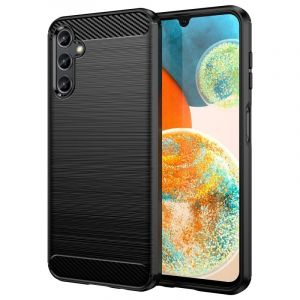 Max Power Digital Coque en Fibre de Carbone pour Samsung Galaxy A14 5G Antichoc Noir Silicone