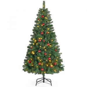 Songmics Sapin de noël artificiel avec éclairage sapin de 180 cm vert