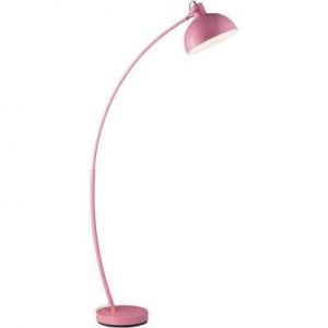 Image de Lampadaire abat jour et pied m&eacute;tal rose