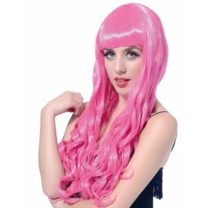 Image de Perruque longue rose femme