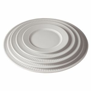 Image de Pillivuyt Assiette plate 28 cm en porcelaine blanche 'Plissé' de