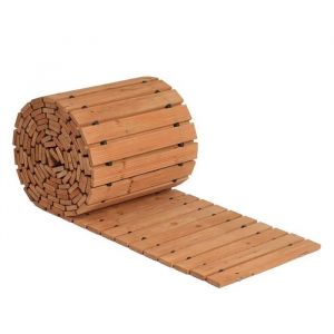 VEVOR Chemin de Jardin en Bois, 727x43 cm, Allée de Jardin Droite Déroulante Antidérapante Décorative en Cèdre avec Connexion par Câble Métallique, pour Fêtes, Mariages, Cour, Terrasse, Extérieur