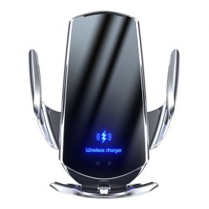 Td Support De Téléphone Voiture Chargeur Sans Fil Bluetooth Grille Aération Rotatif Argent