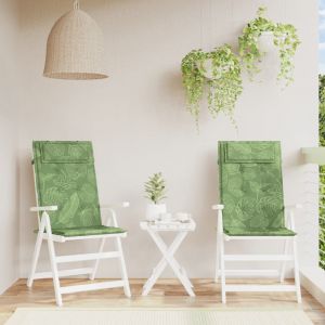 VidaXL Coussins de chaise à dossier haut lot de 2 modèle de feuille