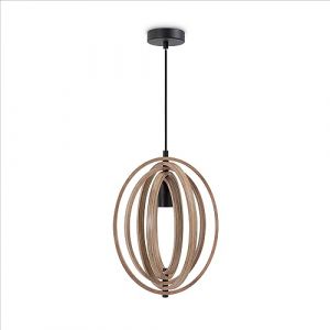 Image de Suspension Déco Salon Luminaire Salle à Manger Lampe Chambre Bois E27 Bois, Lampe à suspension - Type 2 - Paco Home