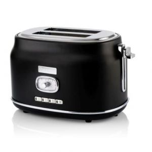 Westinghouse Grille-pain r&eacute;tro - 2 tranches - fentes extra-larges - grille de maintien au chaud - 815W - noir