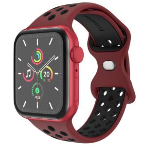 Imoshion Bracelet sport⁺ Apple Watch Series 1 &aacute; 10 / SE / Ultra (2) (44/45/46/49 mm) - Taille M/L - Wine Red & Black