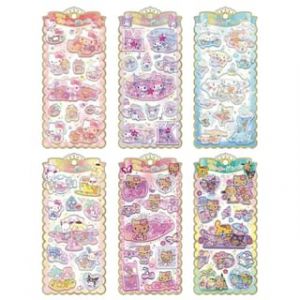 Crux Sanrio Glitter Character 3D Sticker My Melody & KUROMI - Approx. 200&times;100&times;6mm
