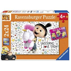 Ravensburger 2 puzzles Agnès et les Minions (24 pièces)