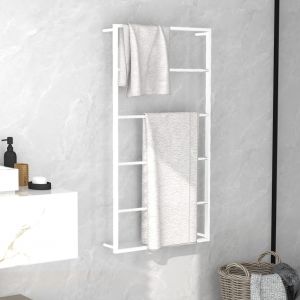 Image de VidaXL Porte-serviette Blanc 60x10x116 cm Acier