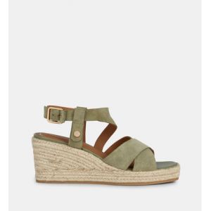 Geox Espadrilles Panarea en cuir suédé Vert - Couleur Vert - Taille 40