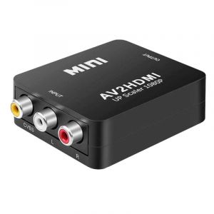 OcioDual AV RCA vers HDTV Convertisseur de signal Audio Vidéo Adaptateur Noir pour consoles TV