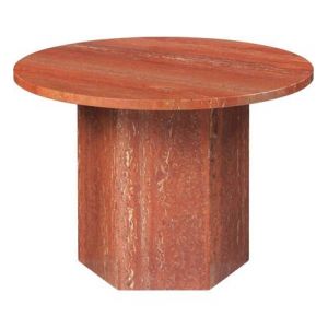 Image de Gubi Table basse Epic / Travertin - Ø 60 cm rouge en pierre