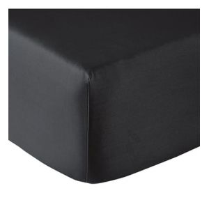 Anne de Solène Drap housse percale 140x190 cm noir