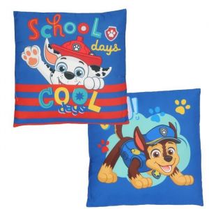 Coussin Pat Patrouille Chase et Marcus 40x40 cm bleu et rouge