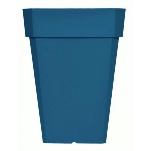 Riviera Riss - Bac a fleurs carré soleilla - Plastique - Hauteur 53 cm - Bleu