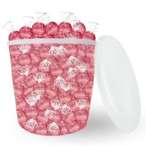 LINDT 100 bouchées LINDOR Blanc Fraise 1.25 kg de Chocolat à Offrir ou à Partager entre amis ou en famille