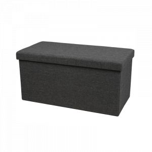 Urban living Banc de rangement pliable en tissu "Kube" - Gris anthracite - L 76 x P 38 x H 38 cm