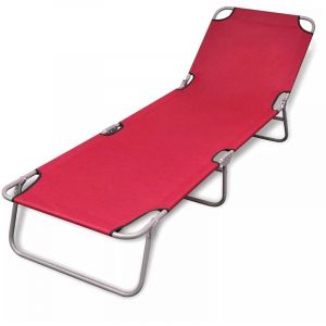 Image de VidaXL Bain de soleil rouge pliable avec dossier ajustable