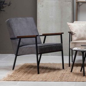 Fauteuil en velours côtelé