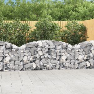VidaXL Panier de gabions arqué 200x30x80/100 cm Fer galvanisé n/a