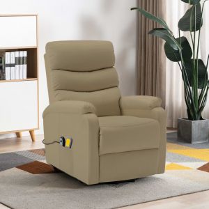 VidaXL Fauteuil inclinable de massage Cappuccino Similicuir