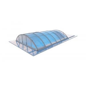 Image de Abri de piscine Orbit - 6,47x3,50 m - polycarbonate alv&eacute;olaire 8 mm - Couleur Ral7037 Gris