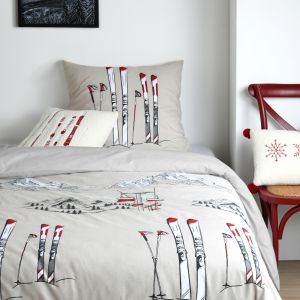 Image de LOVELY CASA Parure De Lit Ski Montagne