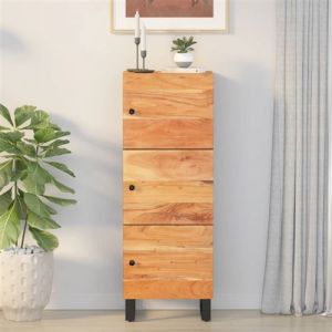 VidaXL Buffet avec 3 Portes, Armoire Latérale avec 3 Compartiments, Meuble de Rangement Salon Salle de Séjour, Bois Massif d'Acacia et Fer 352930