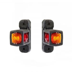 wiltec Feux de position latéraux – 2x 4 led 12 v – Forme carrée – 100 x 80 mm – Feux d'encombrement Gabarit – Éclairage routier pour Remorque