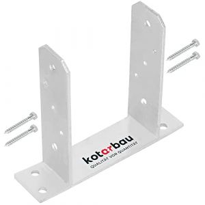Kotarbau - Support de poteau en u 140 mm en forme de u pour chevilles, poteau carré en bois de sol, support de poteau, ancre galvanisée à chaud