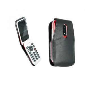 Sac Cuir avec Clip Ceinture pour Doro 6820 / 6821 noir Housse de protection Etui