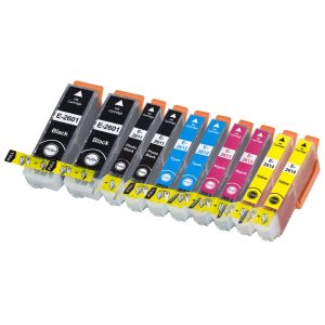 Paradise cartouche 10 x Cartouche d'encre avec puce compatible Epson 26, 26XL, C13T26164010, C13T26364010 pour imprimantes Expression Premium XP-600, Expression Premium XP-610, Expression Premium XP-510, Expression