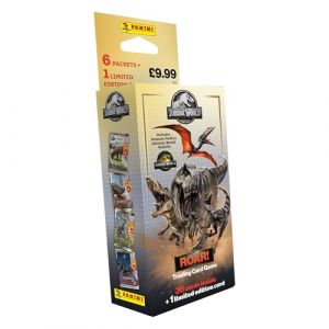 Panini Jurassic World 4 Trading Cards Game Blister 5 Pochettes + 2 Cartes édition limitée