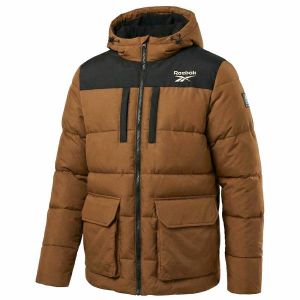Reebok Parka Puffer Hommes Veste d'hiver RBO14970-Bois