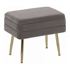 Beliani Banquette design en velours gris avec rangement ODESSA