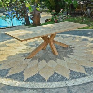 Gecko jardin Table en teck recycl&eacute; 300 cm, Conceptual