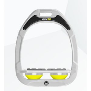 Étriers Plat Grip Blanc/Gris/Jaune Flex-On Green Composite