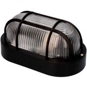 Applique Ovale Ip54 Couleur Noir 1xe27 40w 11,4x20,2x10cm Modèle Tarragone Edm