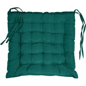 Assise matelassée 40 x 40 cm coton/polyester uni essentiel émeraude