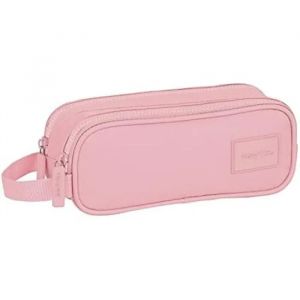 Safta Trousse Double Enfant, étui pour Enfants, idéal pour Les Enfants d'âge Scolaire, Confortable et Polyvalent, qualité et résistance, 21 x 6 x 8 cm, Couleur Rose, Rose, Estándar, décontracté