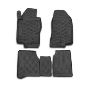 Image de Omac Tapis de Sol Compatible avec Nissan Navara 2010-2015 Caoutchouc TPE Noir