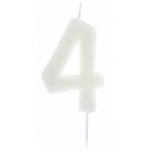 Ruedelafete Bougie Phosphorescente, chiffre 4