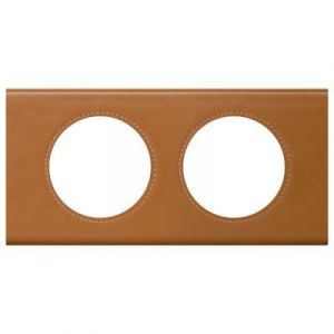 Legrand Céliane plaque 2 postes Cuir Caramel 069422