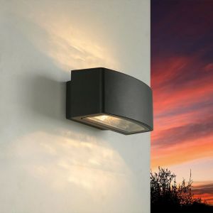 Applique extérieure Brick de couleur anthracite au design semi-circulaire style moderne E27 - Anthracite - Anthracite