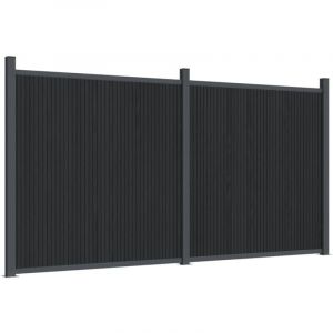 VidaXL Panneaux de cl&ocirc;ture gris 353x186 cm wpc Gris