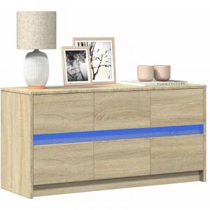 VidaXL Meuble TV avec LED ch&ecirc;ne sonoma 100x34x50 cm bois d'ing&eacute;nierie 852217