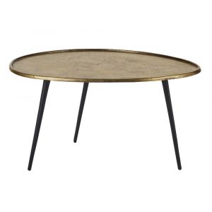 Maisons du monde Table basse ovoïde en métal coloris laiton et noir